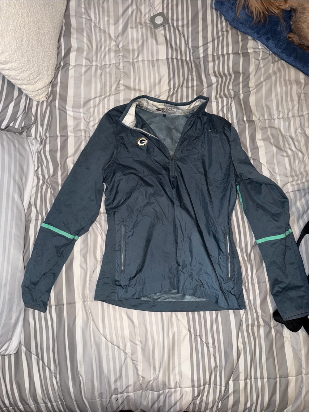 Nike Women's Navy Bomber Jacket with Mint Trim